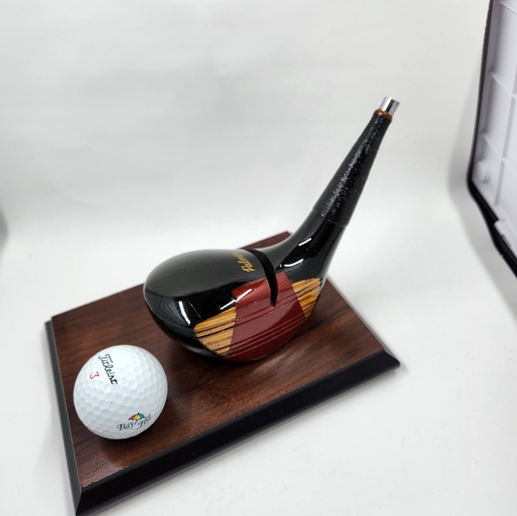 Vintage Arnold PALMER Golf Club Business Card Holder Titleist Ball Office Decor - Picture 7 of 15
